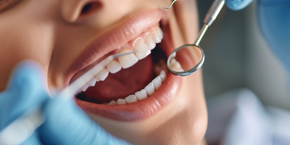 Patient getting their teeth assessed - dental hygiene London